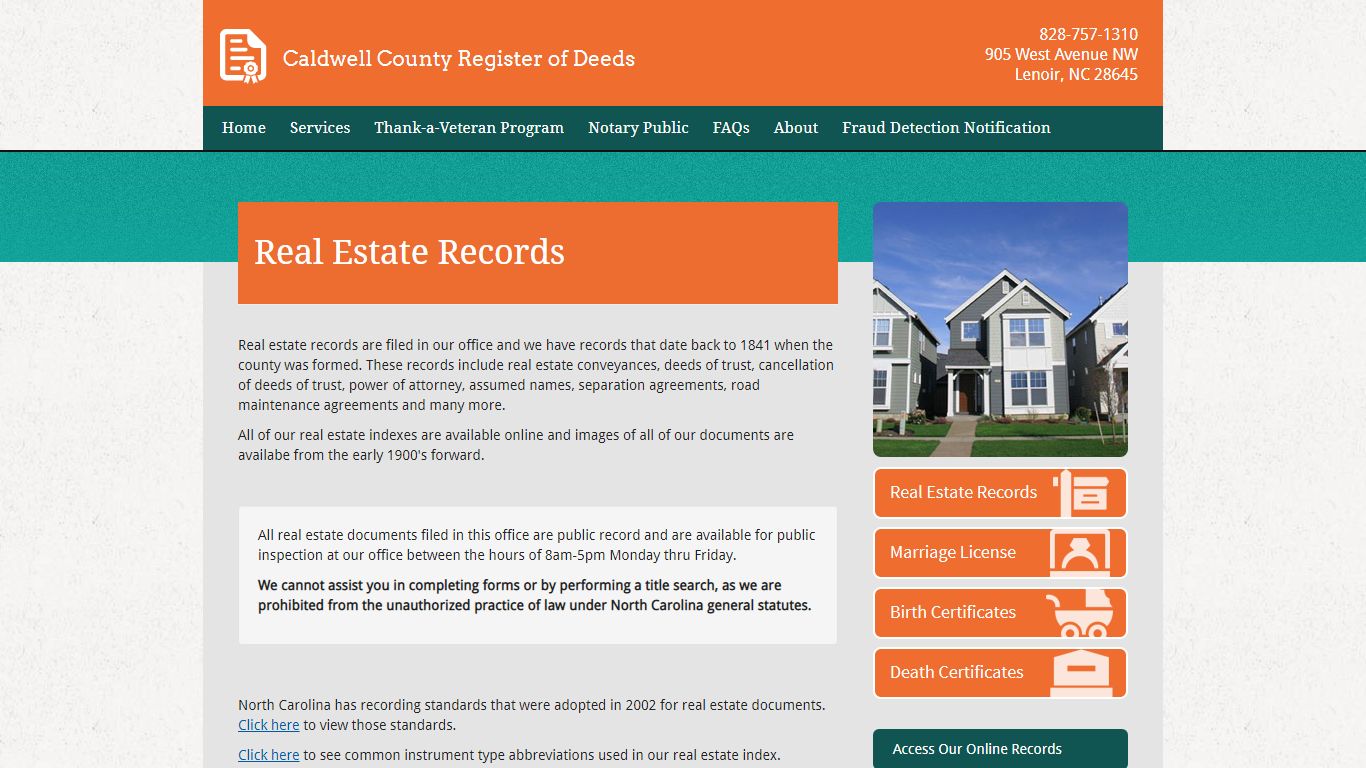 Real Estate Records | Caldwell County Register of Deeds